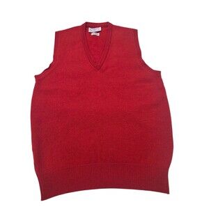 VTG Norton Ditto Mens M/L/40 British Lambswool V-Neck Sweater Vest Red I13.2